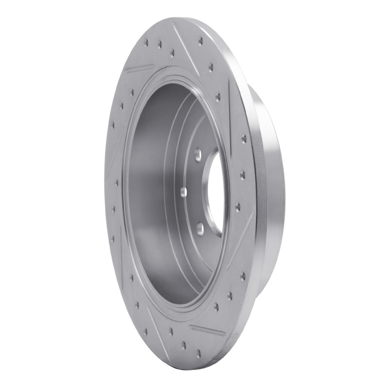 Hyundai TUCSON Brake Rotor (1) - Rear Left - R1 Concepts - Drilled & Slotted - Silver - `16-`22